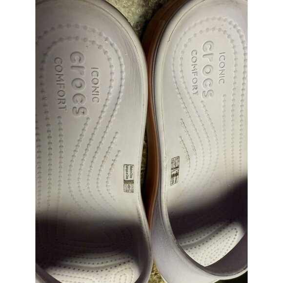 Crocs Platform Slides Women’s 10 Chunky Lavender Orange Slip On Sandals - Picture 6 of 8